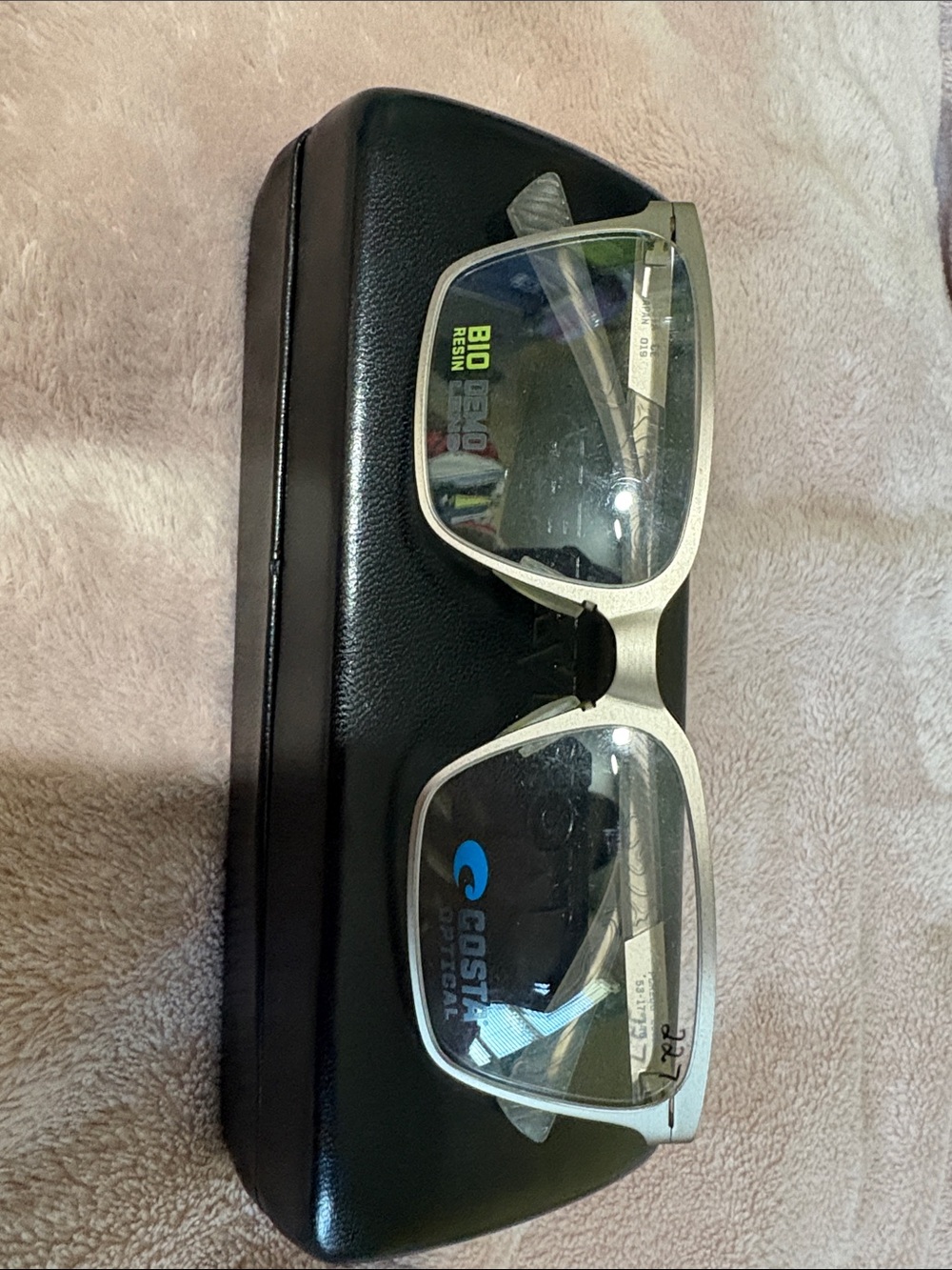Costa Silver Rectangular Eyeglasses with Clear Lenses